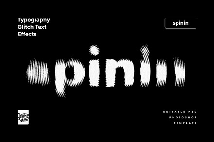 Typography Glitch Text Effect Mockup