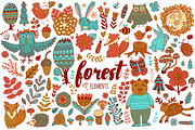 Forest handrawn doodle collection, an Animal Illustration by Markovka (Thumbnail 1 of 7)