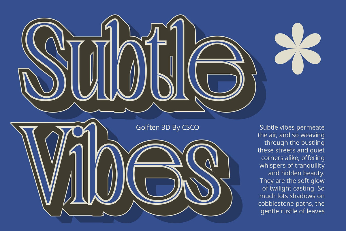 Golften 3D, a Serif Font by Craft Supply Co. (Photo 3 of 8)