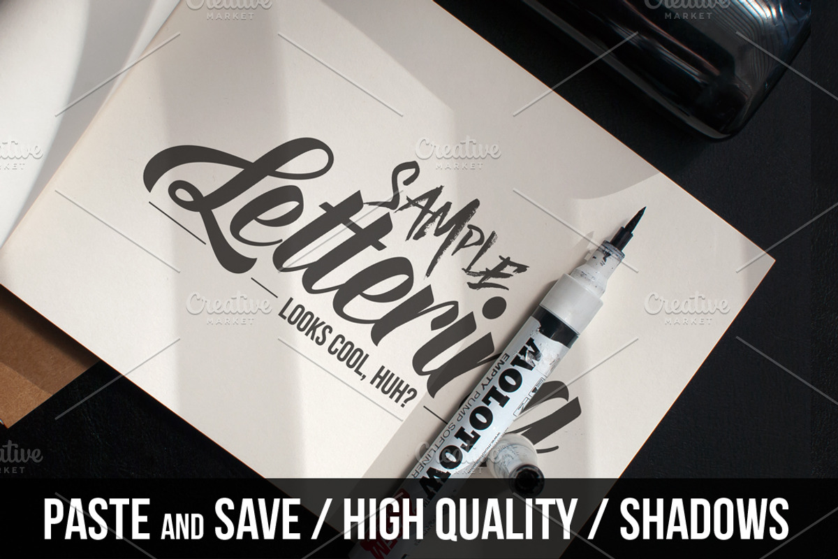 Lettering & Drawing Mockup Set, a Books & Magazine Mockup by AwesomeMockups (Photo 2 of 5)