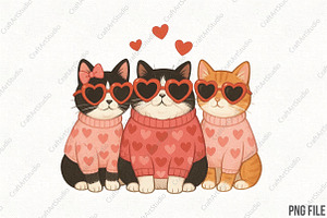 Valentine Cat Valentine Day PNG, an Illustration by CraftArtStudio