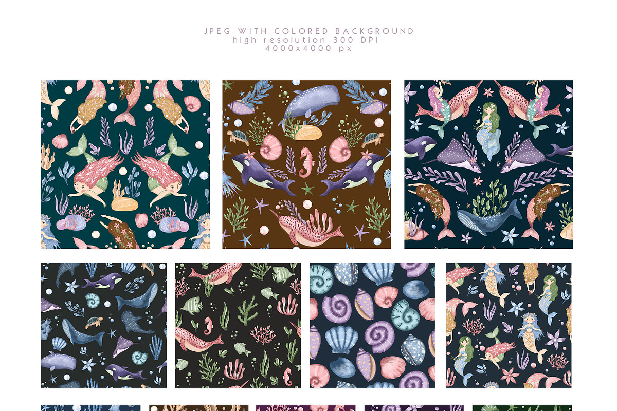 Ocean clipart & digital paper, a Decorative Illustration by Yelloo Fish (Photo 13 of 19)