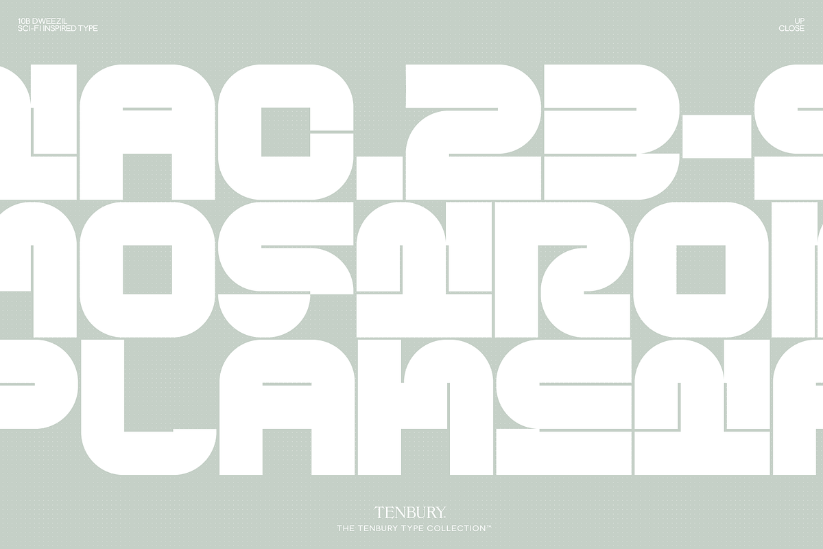 10B Dweezil: Futuristic Display Sans, a Font by Tenbury Type (Photo 4 of 6)