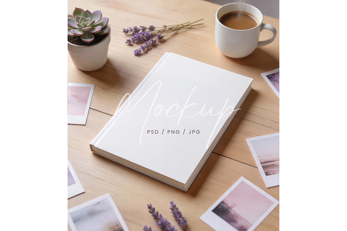 Hardcover Book on Wooden Table Mocku, a Product Mockup by TatiMockup (Photo 1 of 3)