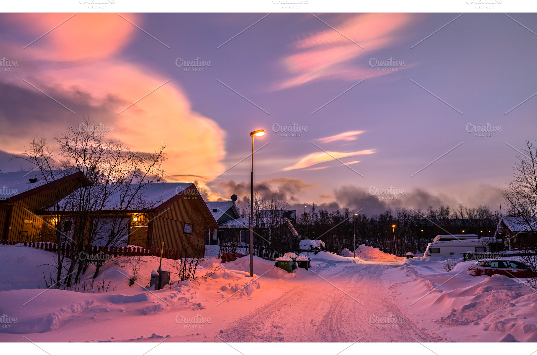 Sunset at Abisko in winter, Sweden, a Nature Photo by Leonid Andronov