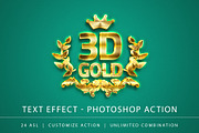 3D Gold Text Effect, an Action Add-On by yantodesign (Thumbnail 1 of 7)