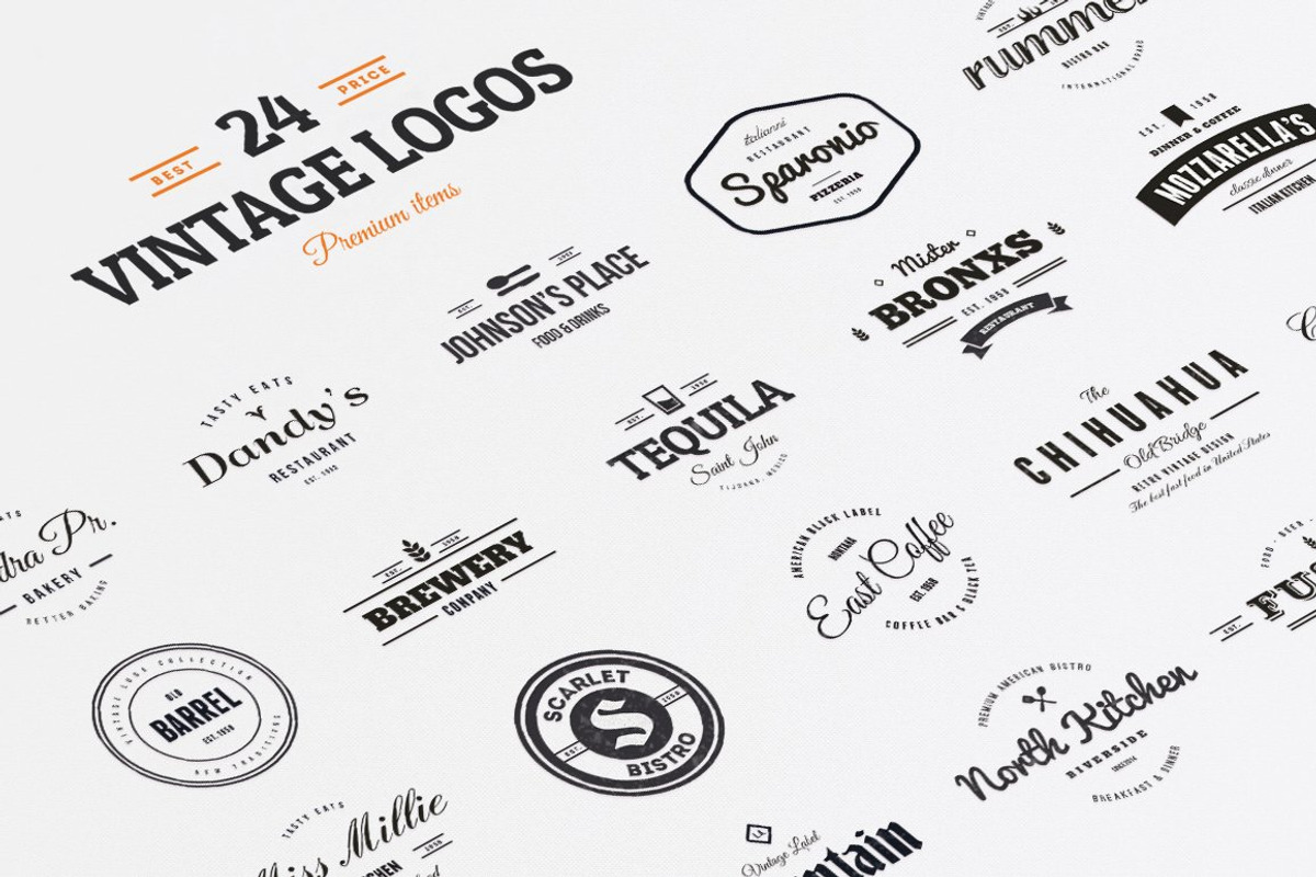 24 Vintage Logos & Badges, a Branding & Logo Template by Design District (Photo 1 of 4)