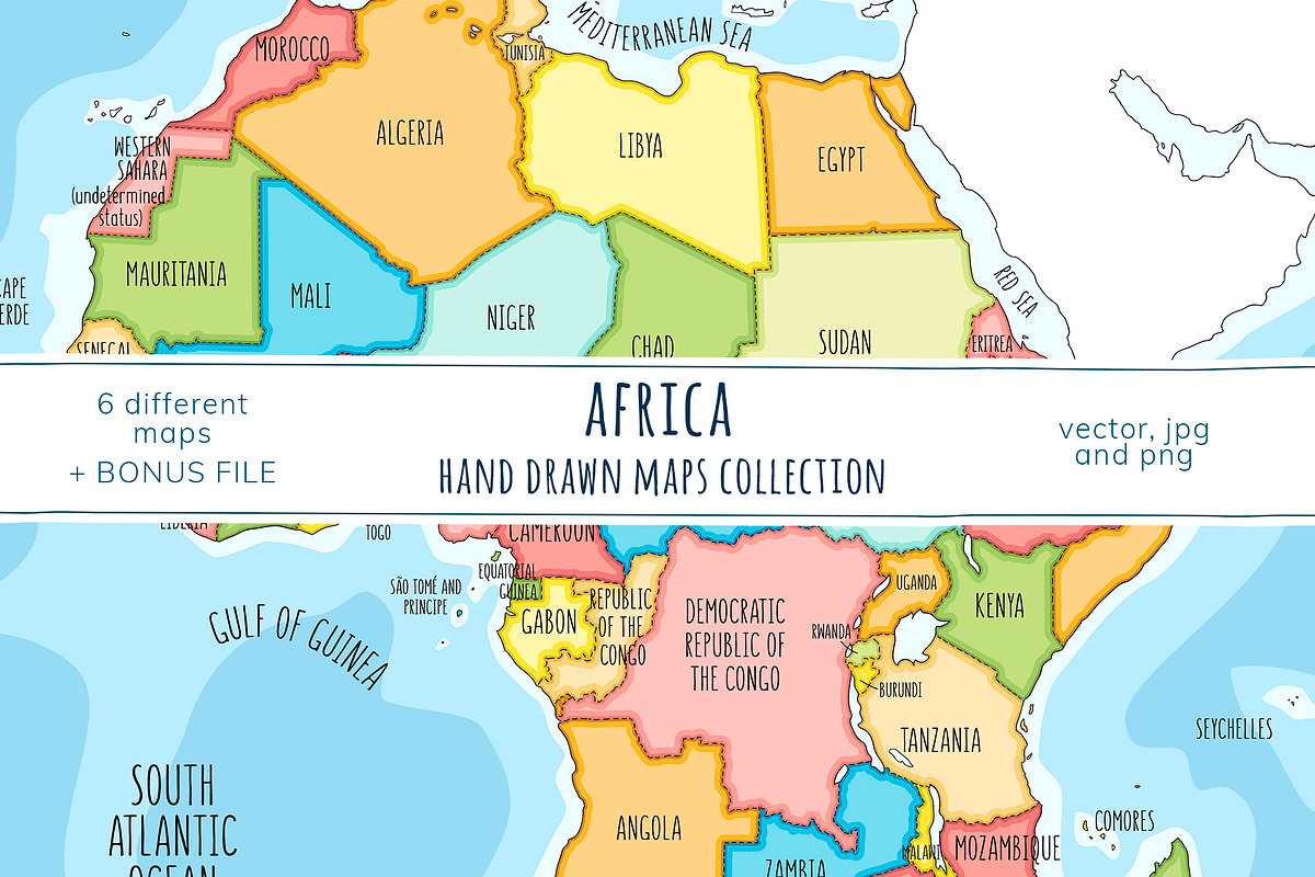 Africa Maps Collection, an Education Illustration by Illustrationsforteachers (Photo 1 of 8)
