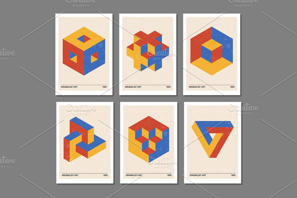 3D Geometry Printable Wall Art Set, a Background Graphic by C Design Studio (Photo 9 of 28)