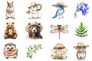 Watercolor Woodland Animals Clipart, an Illustration by CitraGraphics (Thumbnail 3 of 5)