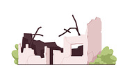 Broken ruined house buildings set, an Object Illustration by Good Studio (Thumbnail 3 of 14)
