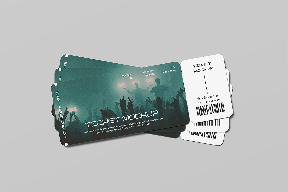 Ticket Mockup, an Advertising Mockup by ZifaraDesign (Photo 3 of 11)
