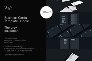 Grey Business card bundle, a Business Card Template by Srg®