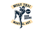 MUAY THAI ARTWORK & BADGE, a Sport Illustration by grindstudio (Thumbnail 4 of 5)