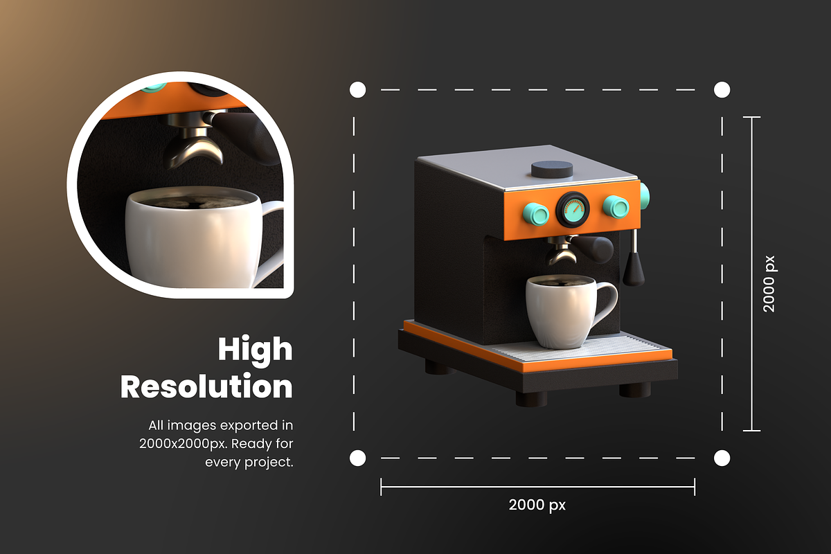 3D Coffee Shop Icons, a Food & Drink 3D Model by Flat Icons (Photo 3 of 8)