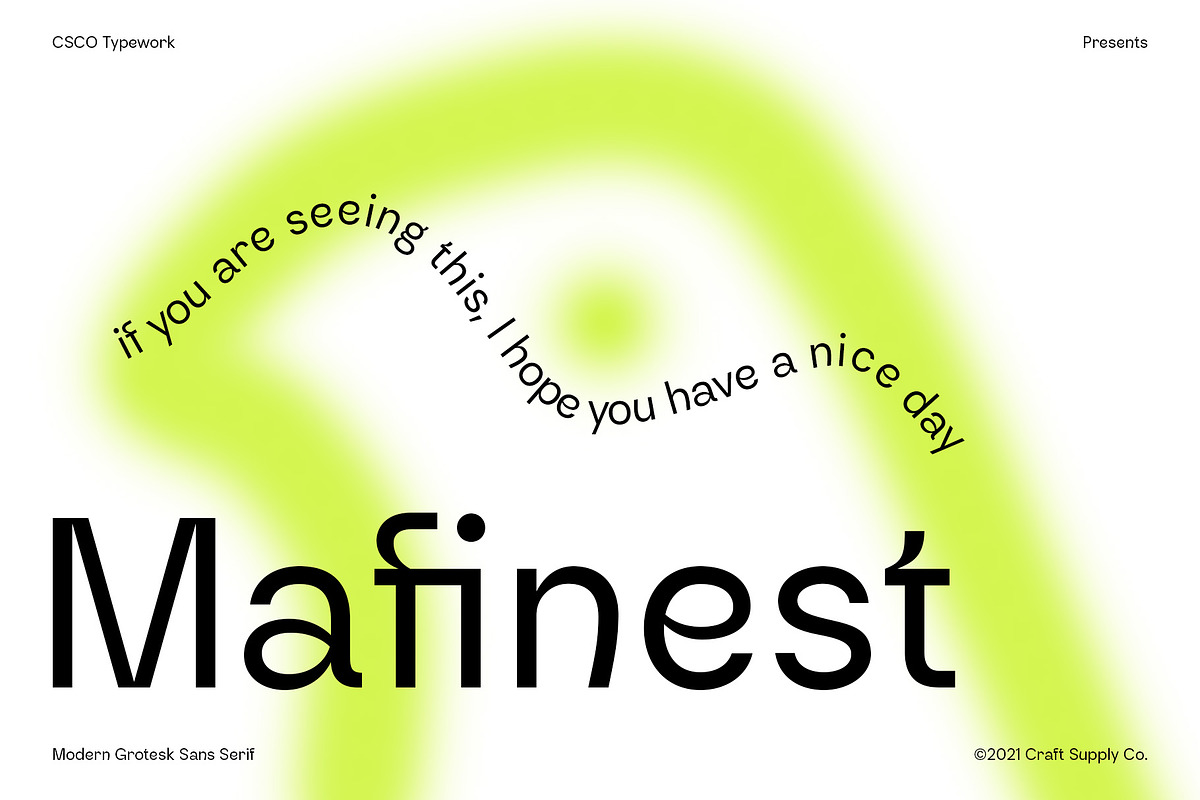 Mafinest - Modern Grotesk, a Sans Serif Font by Craft Supply Co. (Photo 1 of 8)