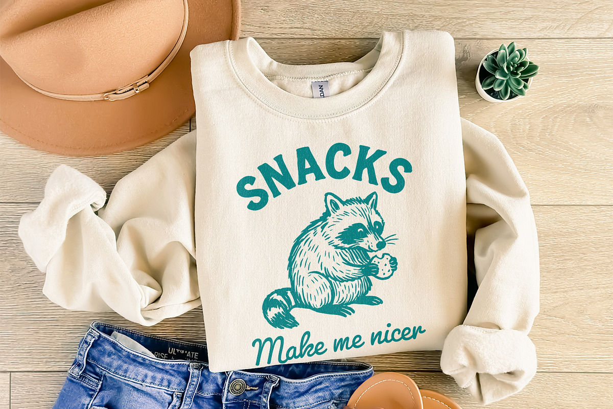Snacks Make Me Nicer PNG, Raccoon, an Illustration by SharpMarketplace (Photo 9 of 9)
