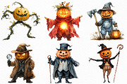 Watercolor Halloween Pumpkin Man, an Illustration by Craft Nest (Thumbnail 2 of 6)