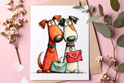Whimsical Valentines Day Dog Clipart, an Illustration by SinaCreation (Thumbnail 8 of 11)