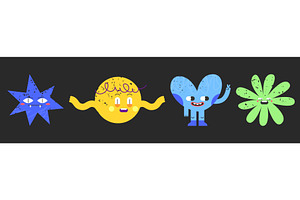 Scary geometric mascots set isolated, an Illustration by art PVP - market