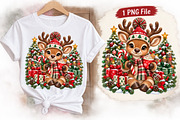Christmas Reindeer PNG, a Seasonal Illustration by Watercolor design (Thumbnail 2 of 3)