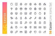 Easter Line Icons Set, an Outline Icon by Voysla's Shop (Thumbnail 2 of 4)