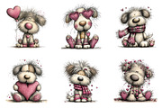 Whimsical Valentine Dog Clipart, an Illustration by GatewayDesign (Thumbnail 2 of 3)