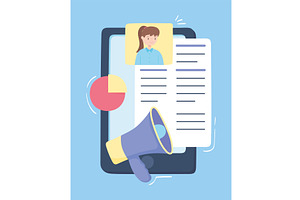 online were hiring, a Person Illustration by studiogstock