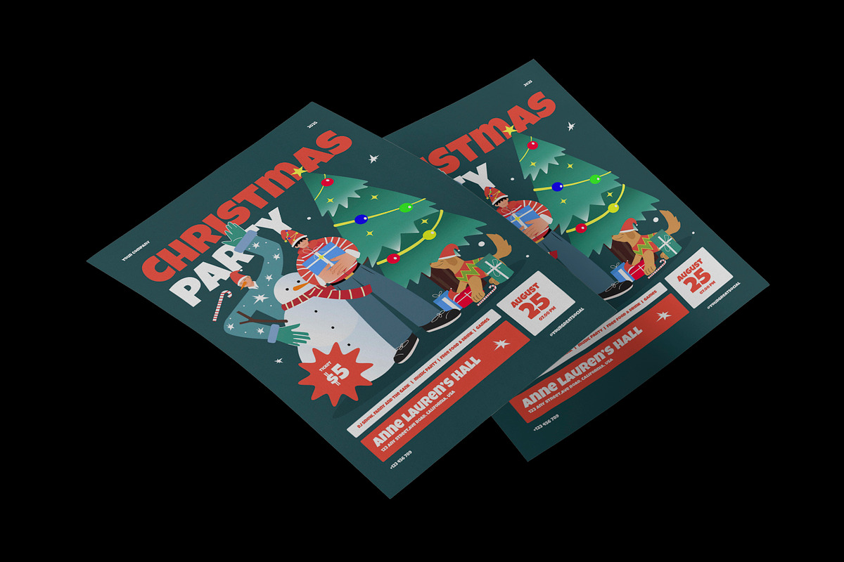 Cheerful Christmas Party Flyer, a Flyer Template by Neermana (Photo 3 of 4)