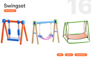 3D Swingset for Kids, an Object Graphic by Eklip Studio (Thumbnail 1 of 3)
