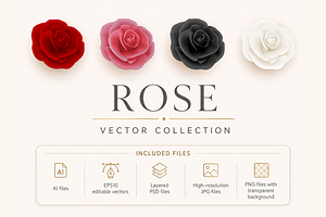 Rose. Vector Set., an Object Graphic by Gomolach