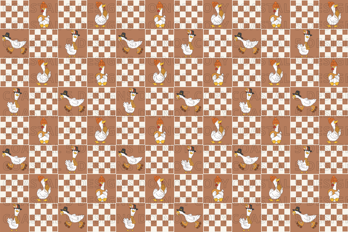 Thanksgiving Checkered Seamless, a Pattern Graphic by Coastal 5 Designs (Photo 2 of 3)