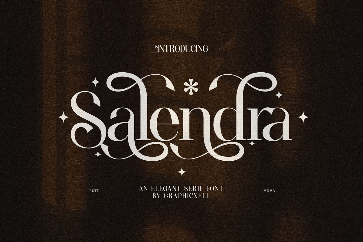 Salendra Elegant Ligature Serif Font, a Serif Font by Graphicxell (Photo 1 of 10)