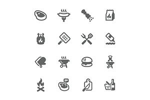 Simple Barbecue Icons, an Icon by Davooda