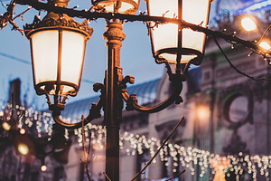 Christmas and new year decorations featuring abstract, architecture, and
