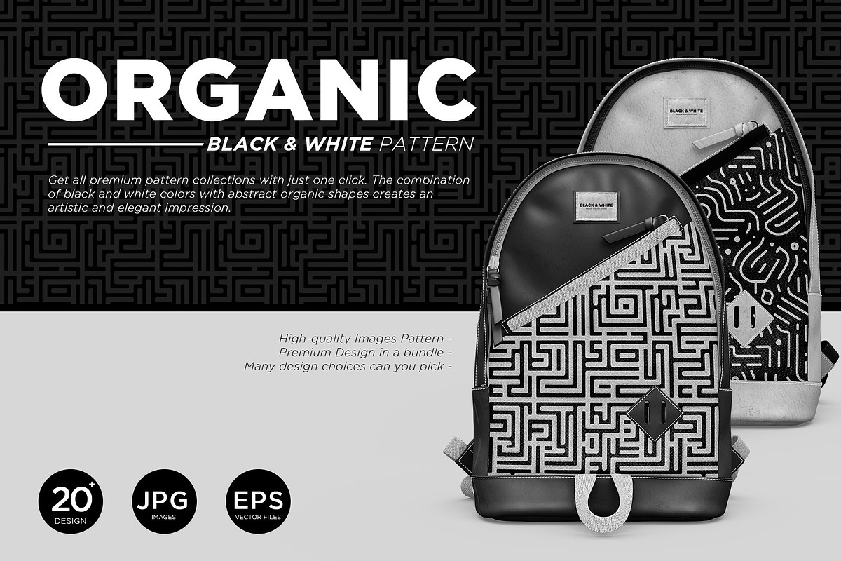 Black And White Pattern Bundles, a Pattern Graphic by Vibrand Studio (Photo 3 of 11)