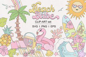 Coquette Beach Girl Clipart