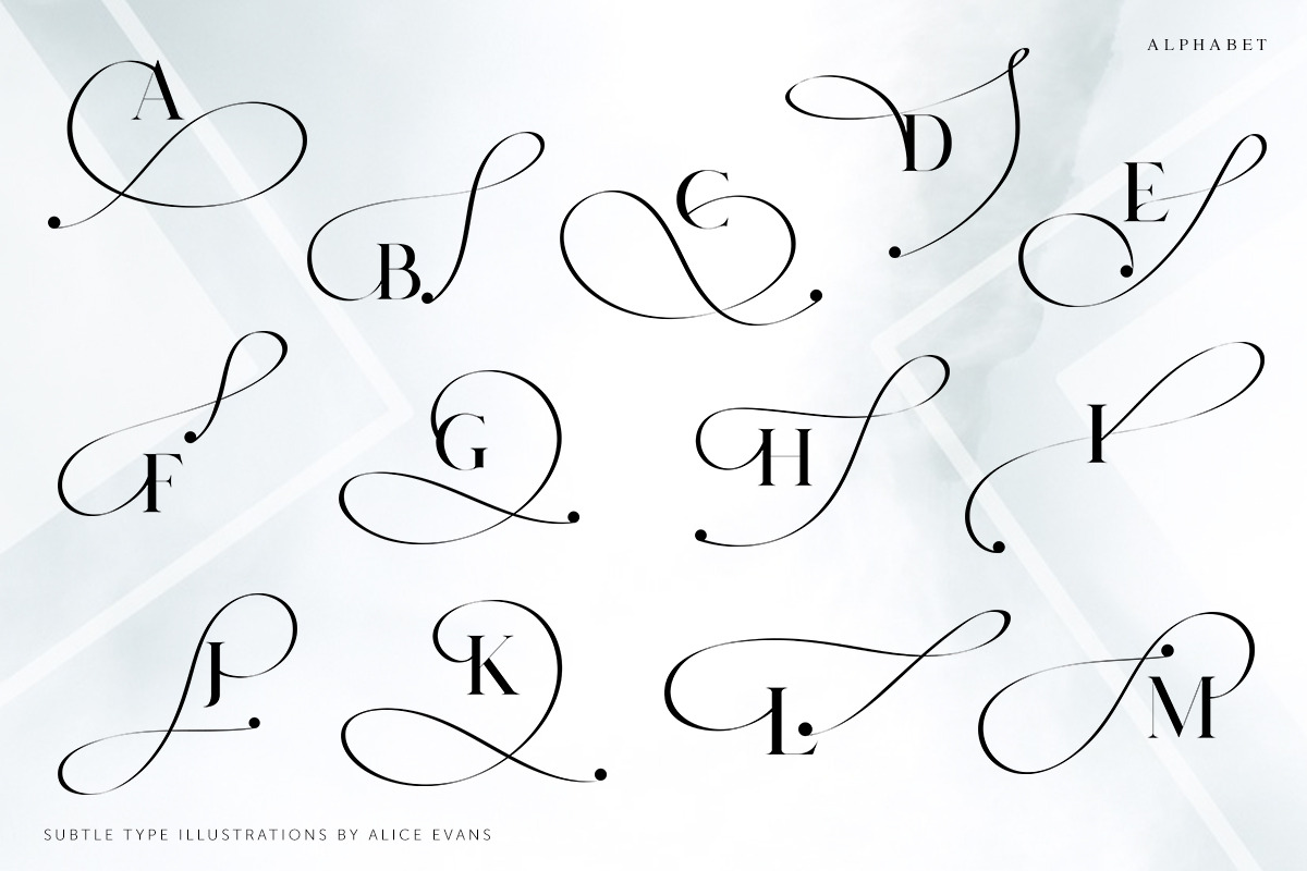 Subtle Uppercase letters, a Symbol Font by Alice_Evans (Photo 2 of 8)