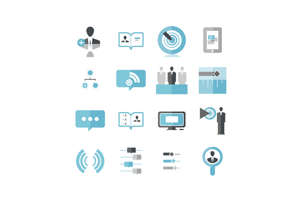 Modern Social Business Icons