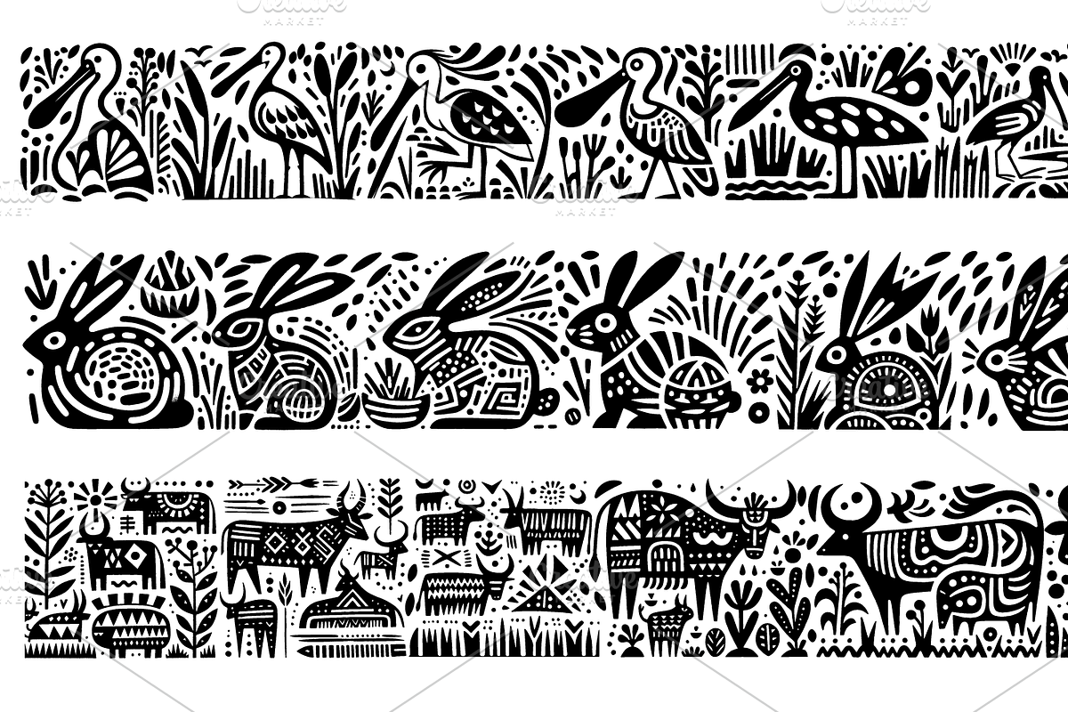 Vintage Animals and Fish Folk Art, an Illustration by devastd (Photo 30 of 30)