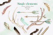 Mint and blush - watercolor clipart, a Decorative Illustration by long summer (Thumbnail 6 of 10)