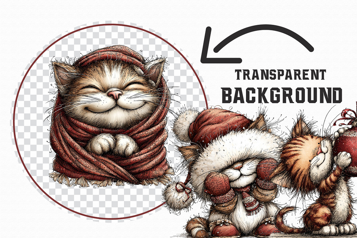 Festive Cat Winter Clipart, an Illustration by Libby Wishes (Photo 8 of 8)