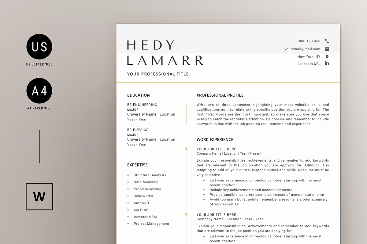 Engineer Resume & Cover Letter -Word, a Resume Template by Resume Bureau (Photo 1 of 5)