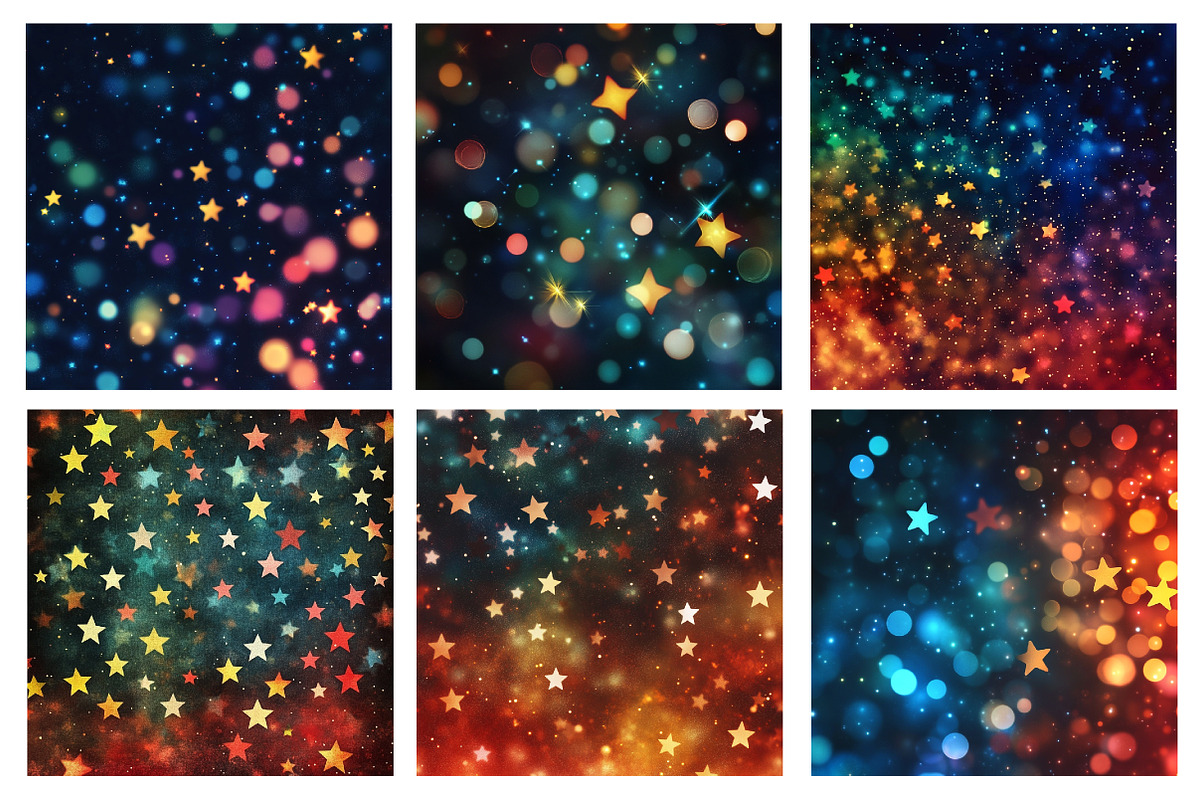 Bokeh Stars Digital Paper, a Texture Illustration by Designworld (Photo 3 of 4)