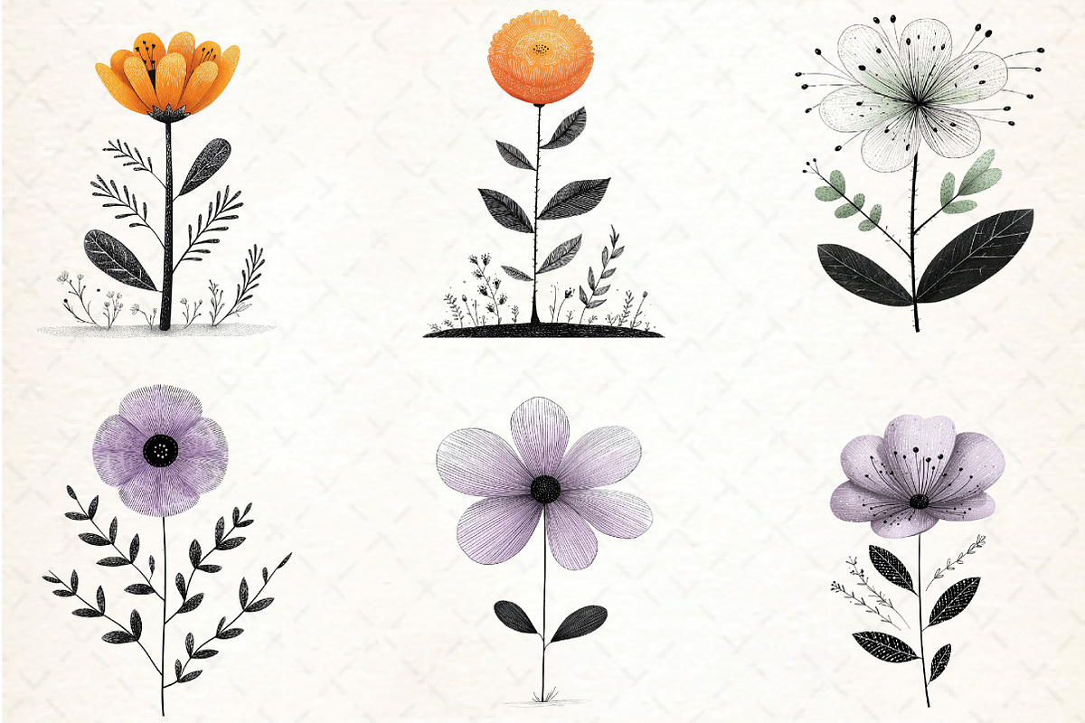 Abstract Flower Clipart Bundle, an Illustration by DreamCafeArt (Photo 5 of 8)