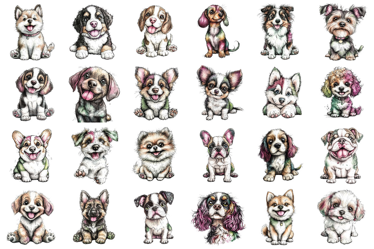 Breeds of Cute Dogs Clipart, a Seasonal Illustration by designcity5 (Photo 2 of 5)