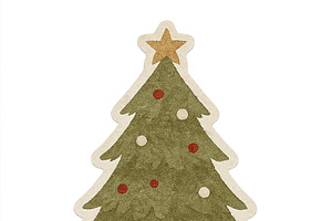 Christmas tree icon with star on top, an Illustration by Dvoevnore photos