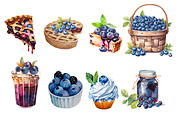Blueberry Pie, Watercolor clipart., a Person Illustration by AkvarelRiver (Thumbnail 3 of 4)