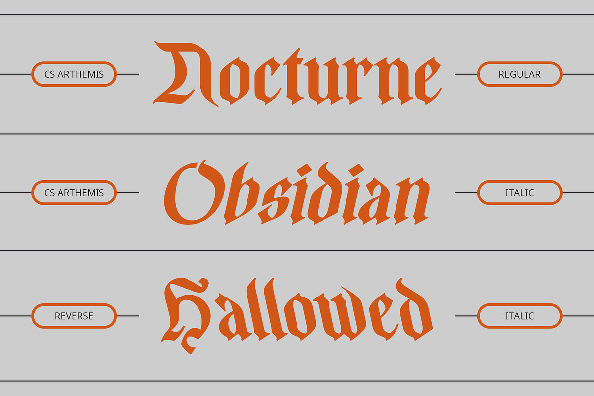 CS Arthemis – Blackletter Font, a Blackletter Font by Craft Supply Co. (Photo 2 of 8)