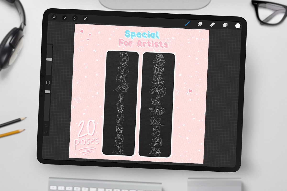 Romantic Body Poses for Procreate, a Brush Add-On by Disyukov (Photo 6 of 7)